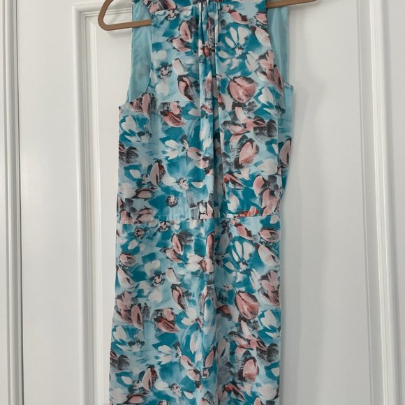 Rebecca Taylor Blue Floral Shift Dress Sz 6 - Picture 6 of 10